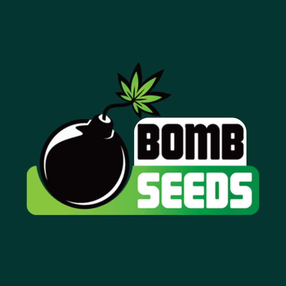Bomb Seeds logo mit eine Bombe und grüner Hintergrund