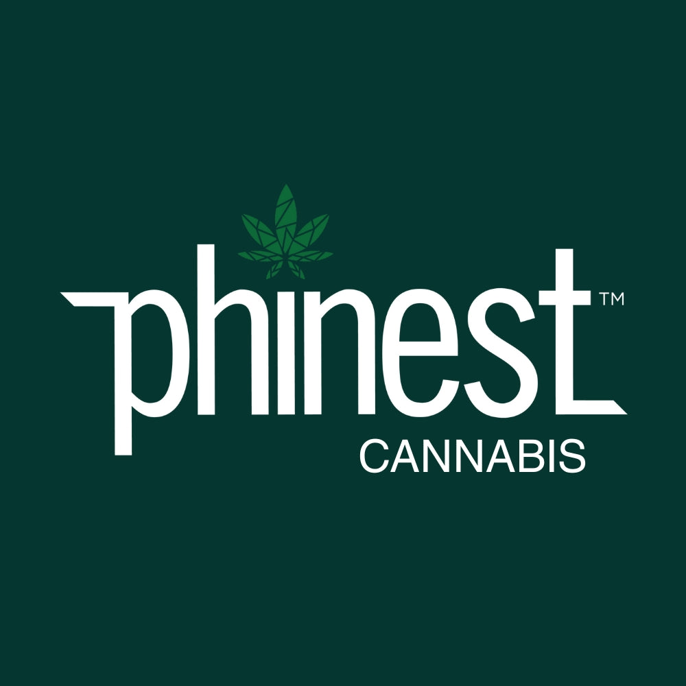 Phinest Cannabis seeds logo mit grnüner Hintergrund