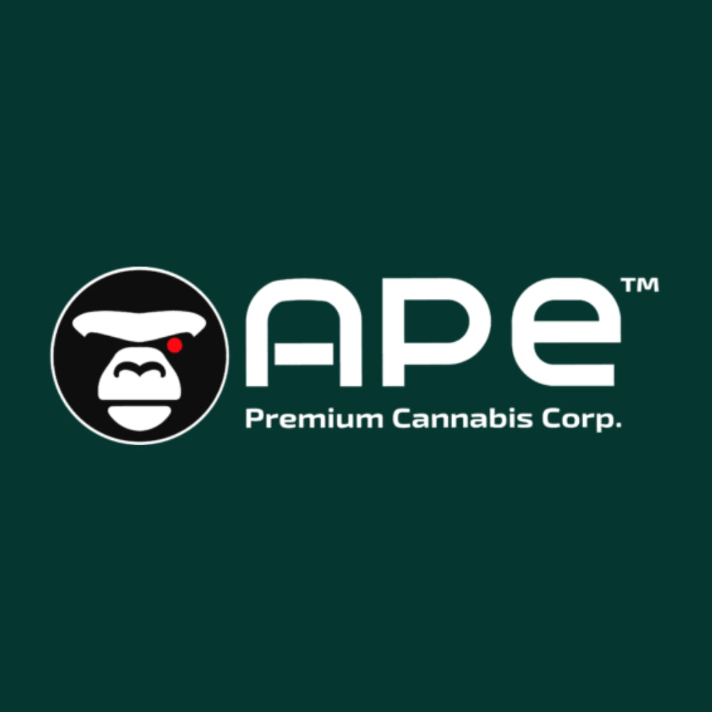 Ape Origin logo mit Gorilla Gesicht und grüner Hintergrund