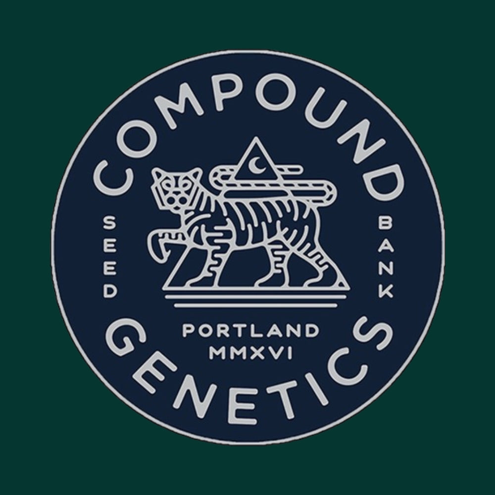 Compound genetics logo mit Tiger und grüner Hintergrund