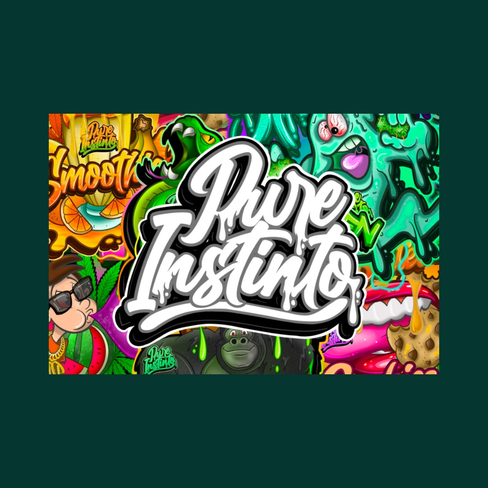 Pure Instinto logo mit grüner Hintergrund