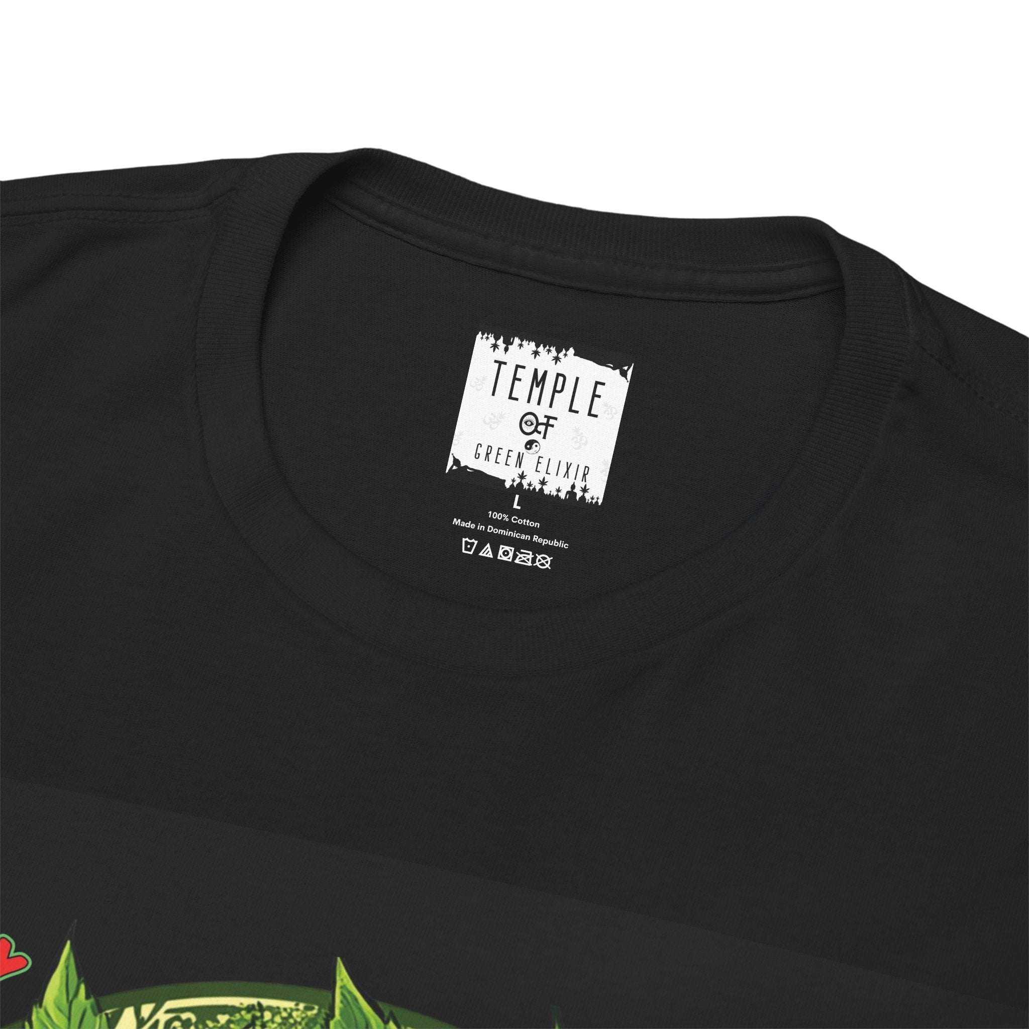 Temple of green Elixir Drucklabel in der innerseite von szwarzem Gary Payton & Jealousy T-shirt