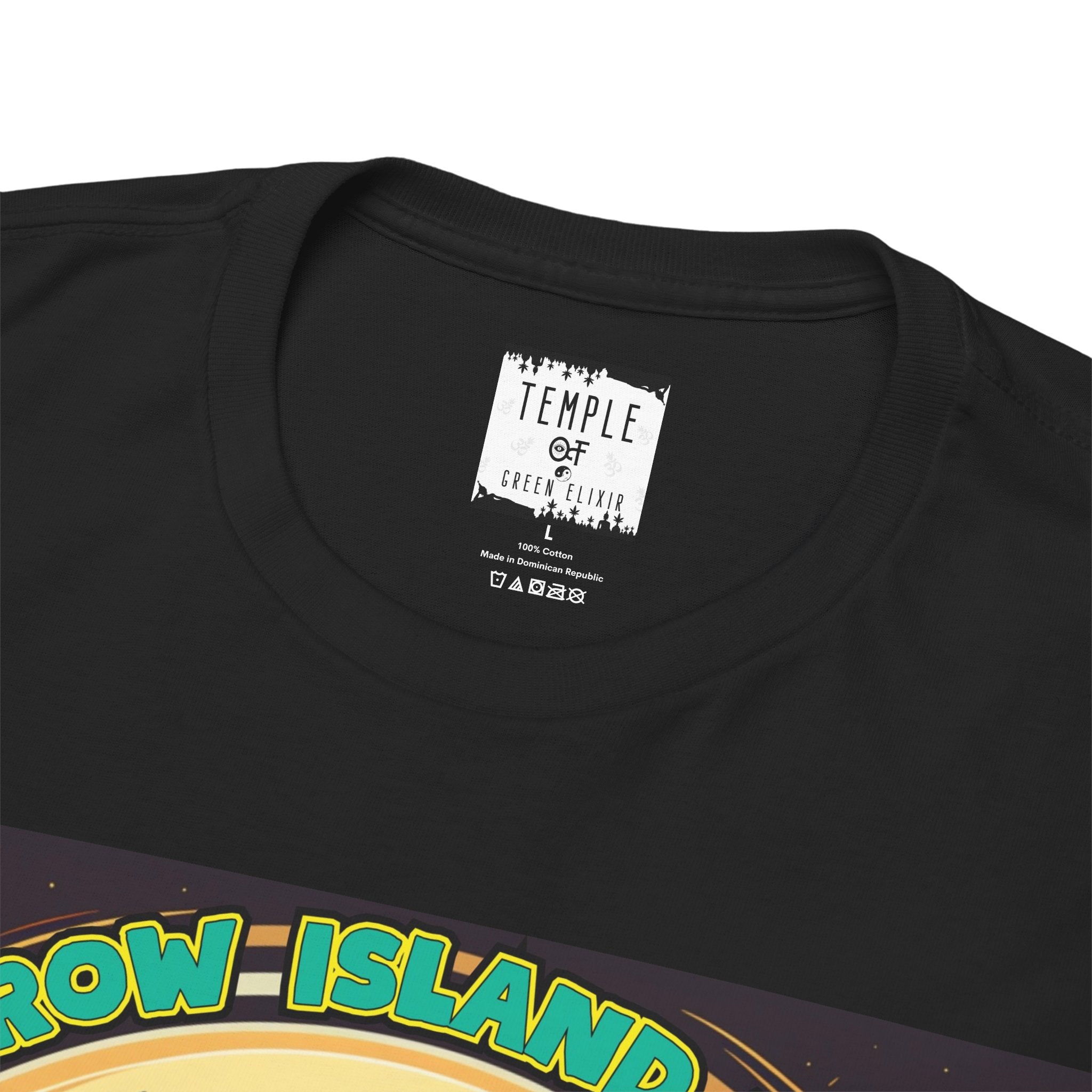Temple of green Elixir Drucklabel in der innerseite von schwarzem Jump shot T-shirt