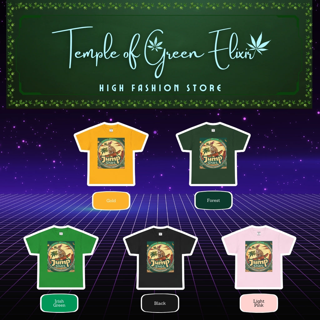 Jump shot Vintage T-shirt Color chart:
gelb, dunkel grün, irish grün, schwarz, rosa