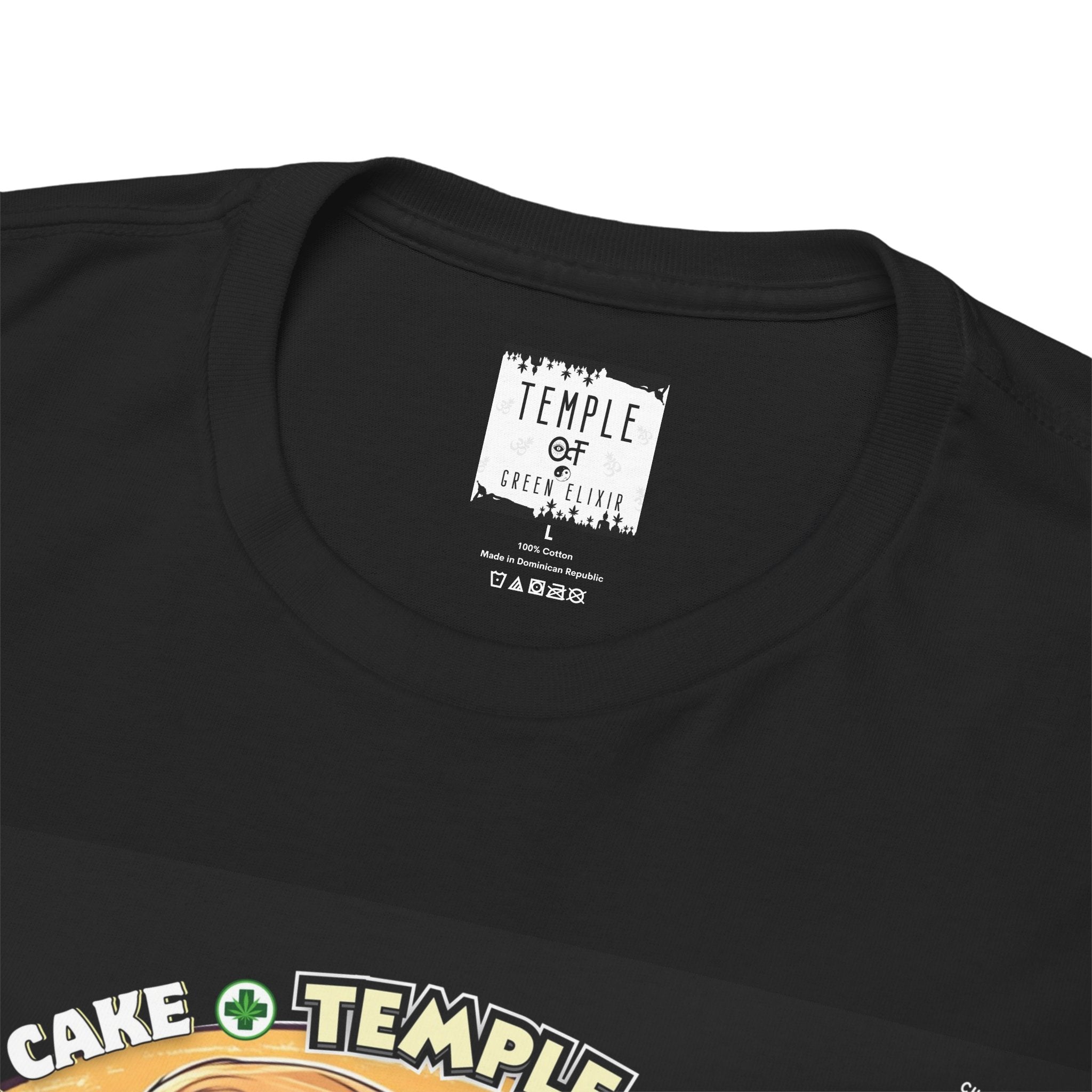 Temple of green Elixir Drucklabel in der innerseite von schwarzem Sherb Cream Pie T-shirt