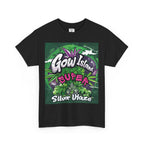 Super Silver Haze T-Shirt schwarz, Leuchtende Grün- und Lilatöne, detailreiche Cannabis-Pflanzenmotive und markante Typografie - Super Silver Haze