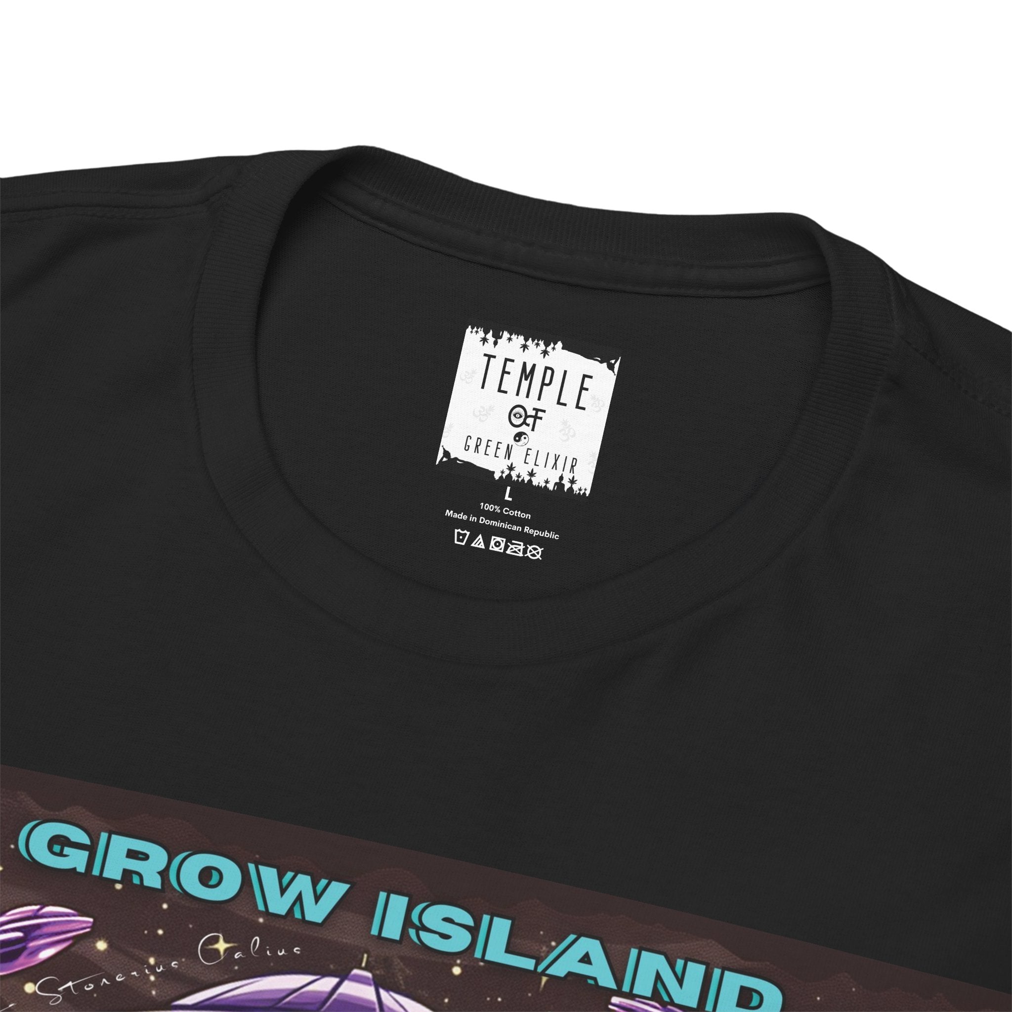 Temple of green Elixir Drucklabel in der innerseite von schwarzem  Triple Chocolate Chip T-shirt