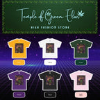 Entdecke die mystische Welt von John Dee T-shirt in sechs verschiedenen Farbvarianten. Diese Produktübersicht von "Temple of Green Elixir" zeigt das detailreiche Alchemisten-Design auf T-Shirts in Gold, Weiß, Waldgrün, Lila, Schwarz und Hellrosa. Vor einem retro-futuristischen Hintergrund im 80er-Jahre-Stil findest du garantiert die perfekte Farbe, die zu deinem individuellen, magischen Stil passt.﻿