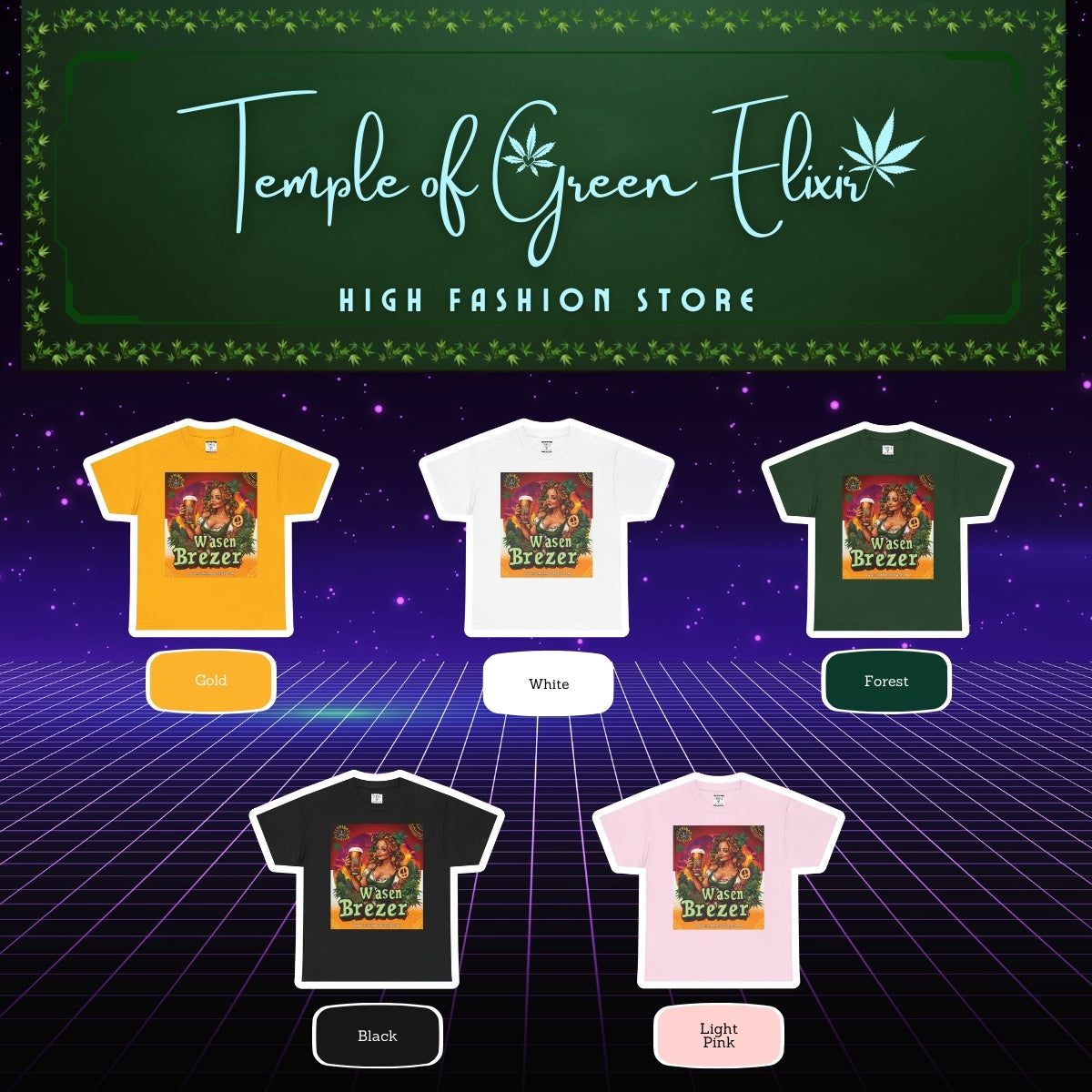 Wasen Brezer T-shirt Color chart:
Gelb, Weiß, Waldgrün, Schwarz, Hellrosa