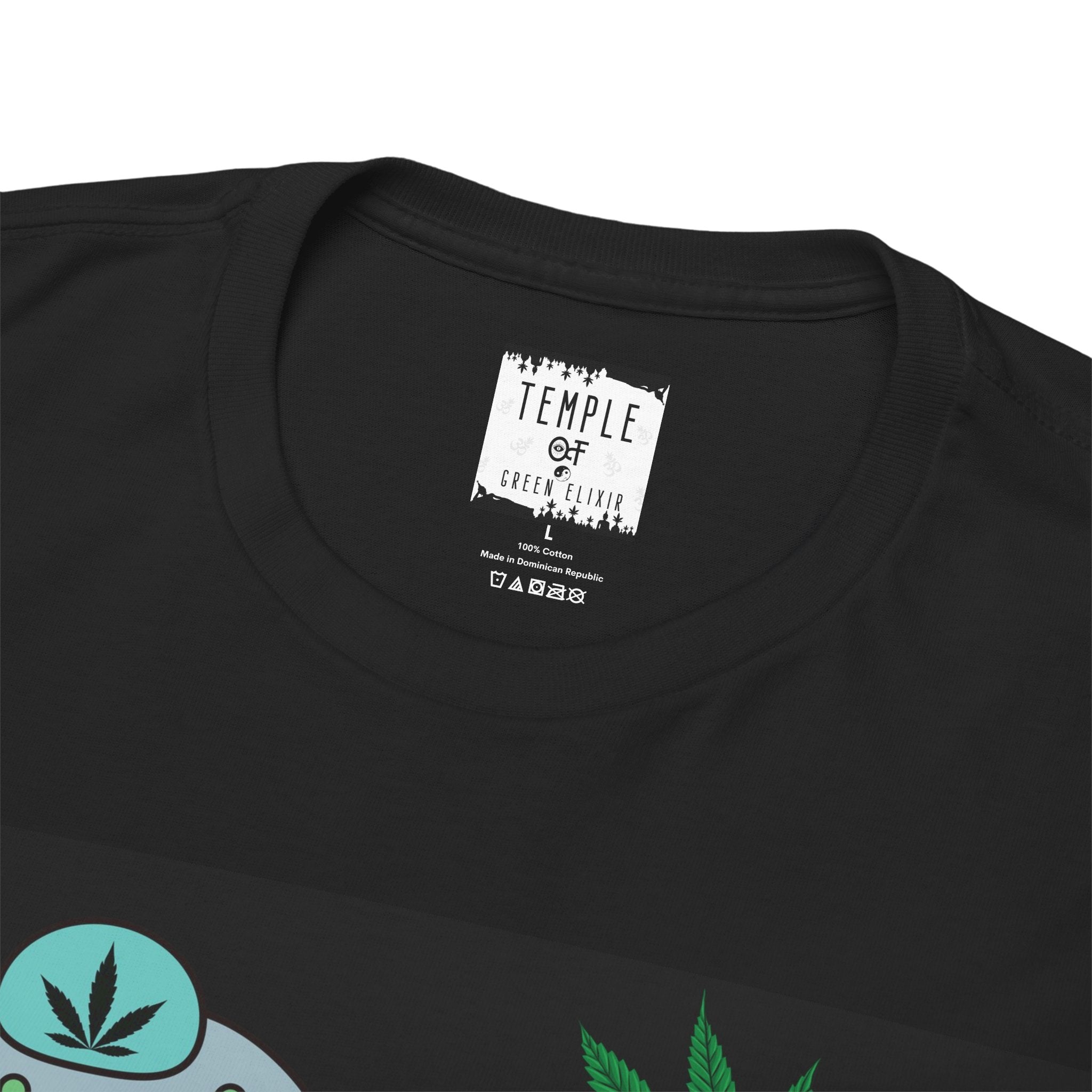 Temple of green Elixir Drucklabel in der innerseite vom  ha mar szivas az elet T-shirt